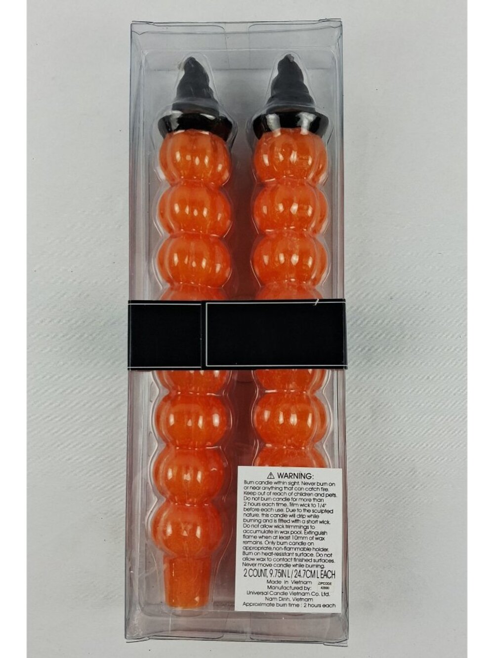 Broomstick Blvd Halloween Stacked Pumpkins Taper Candles 9.75" Hocus Pocus - Picture 3 of 8